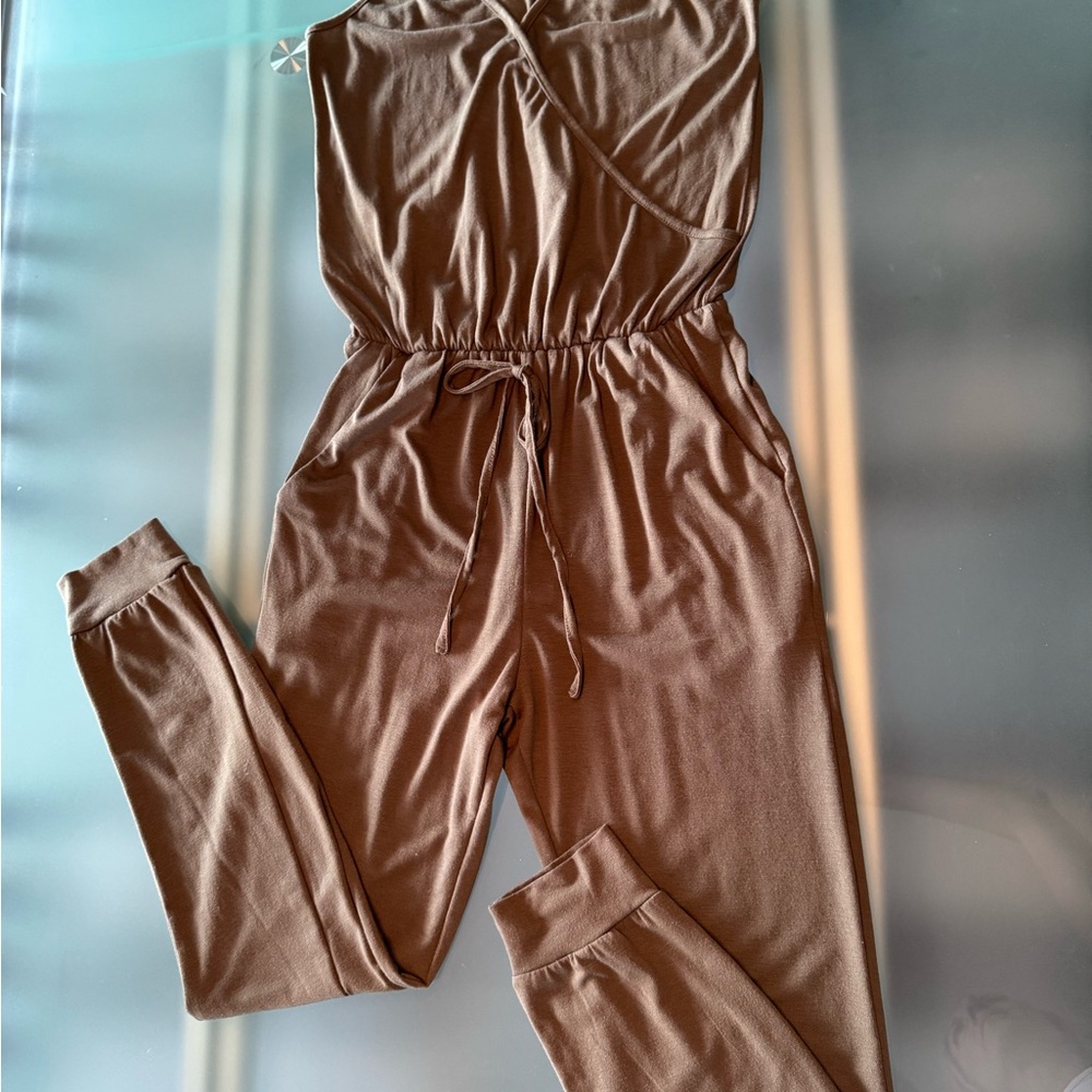Olive green Sleeveless Jumpsuit